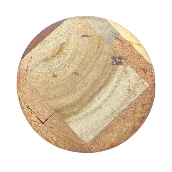 Wooden Vase Studio Crafted Handmade Multi-Tone Artisan Unique Eclectic 8.25" - Picture 6 of 8